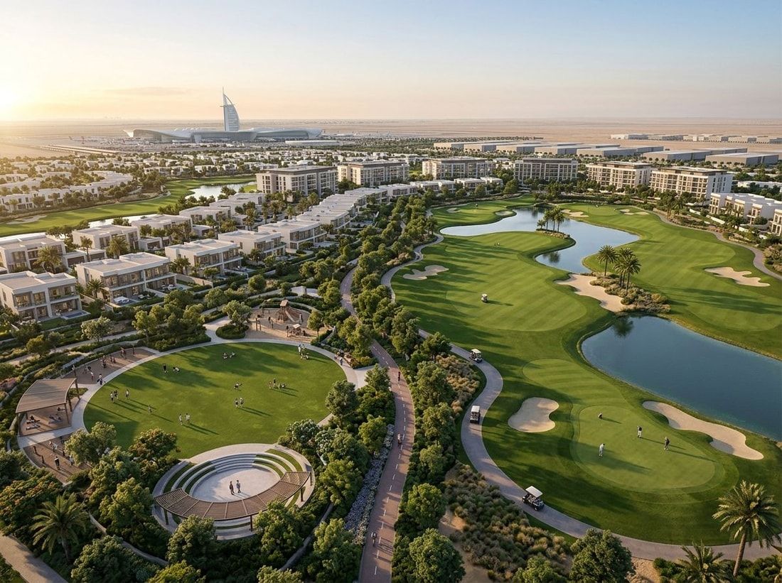 Pole golfowe i park społeczności w Emaar South