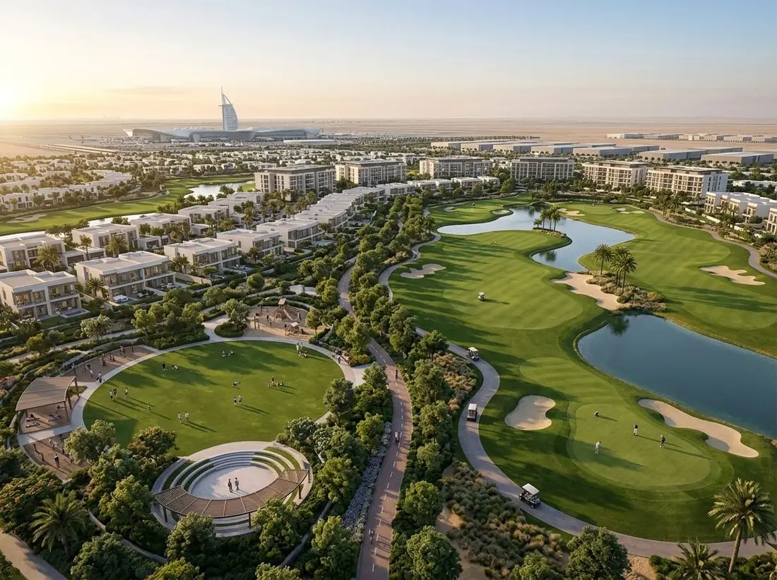 Pole golfowe i park społeczności w Emaar South