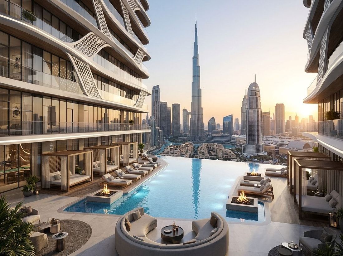 Sky lounge i basen z widokiem na Downtown Dubai