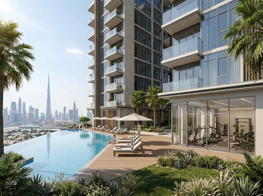 Basen infinity i strefa fitness w Nirvana Residences