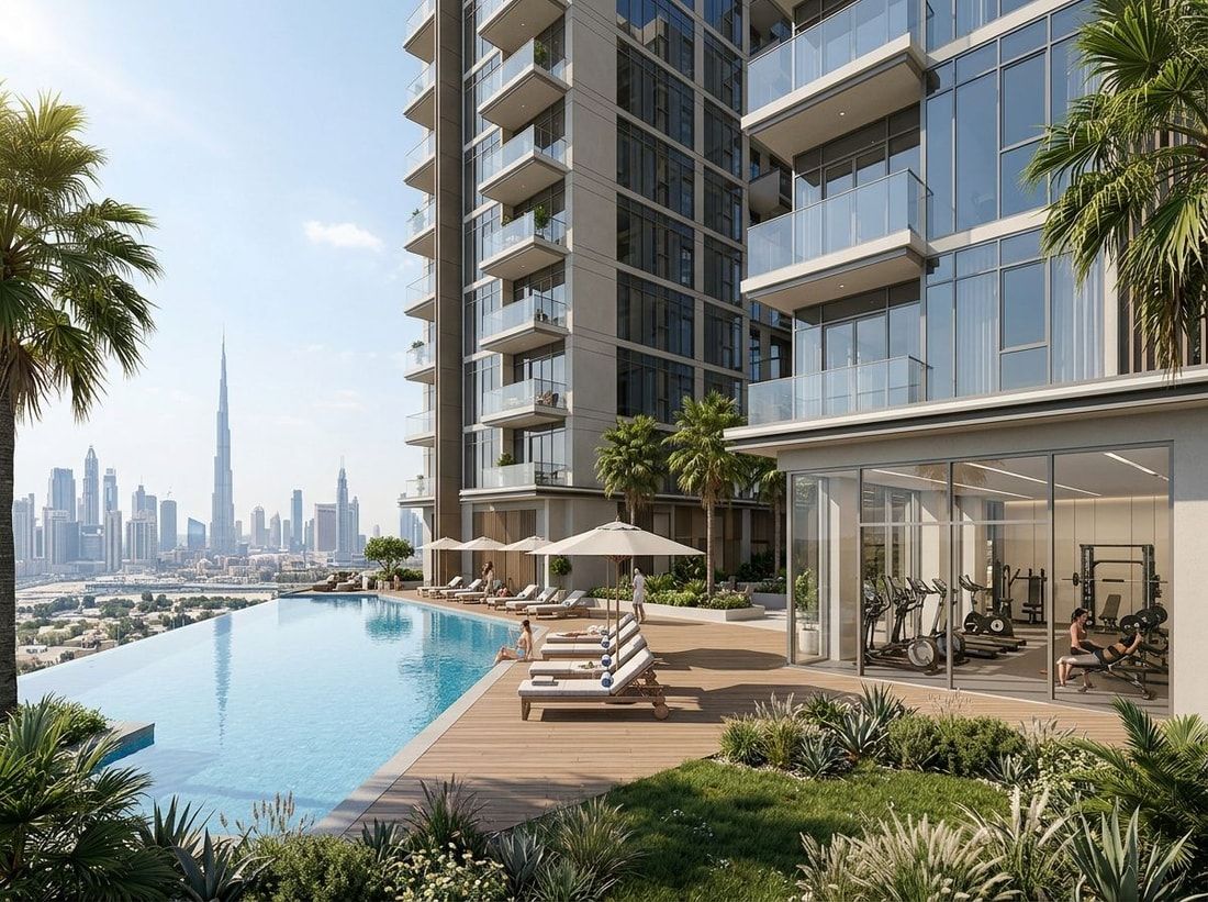 Basen infinity i strefa fitness w Nirvana Residences