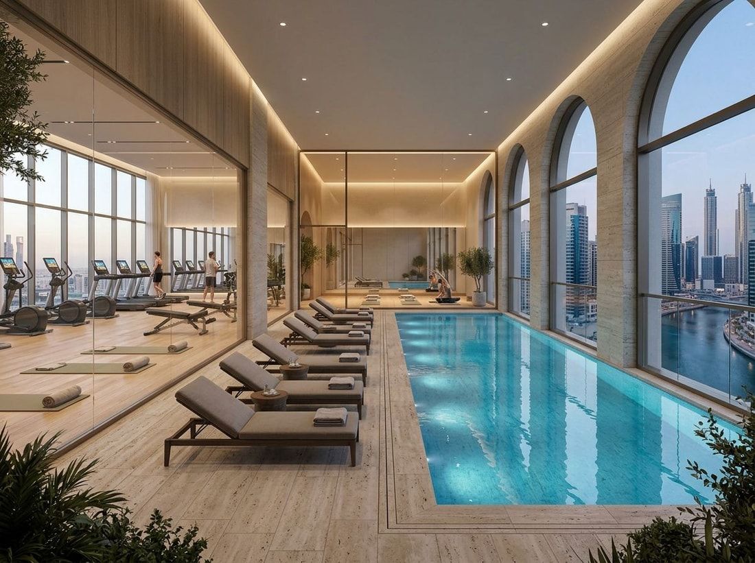 Strefa wellness z basenem, jogą i siłownią w Vitality Residence