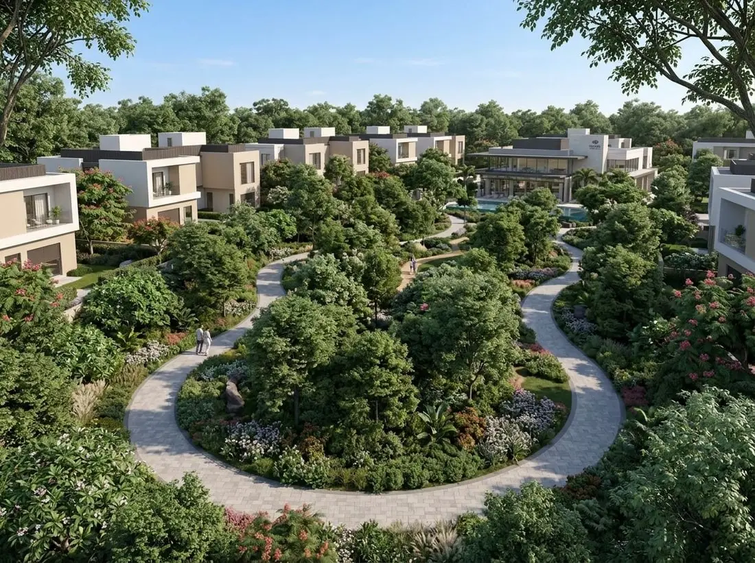 Leśny park i ścieżki spacerowe w Sobha Reserve