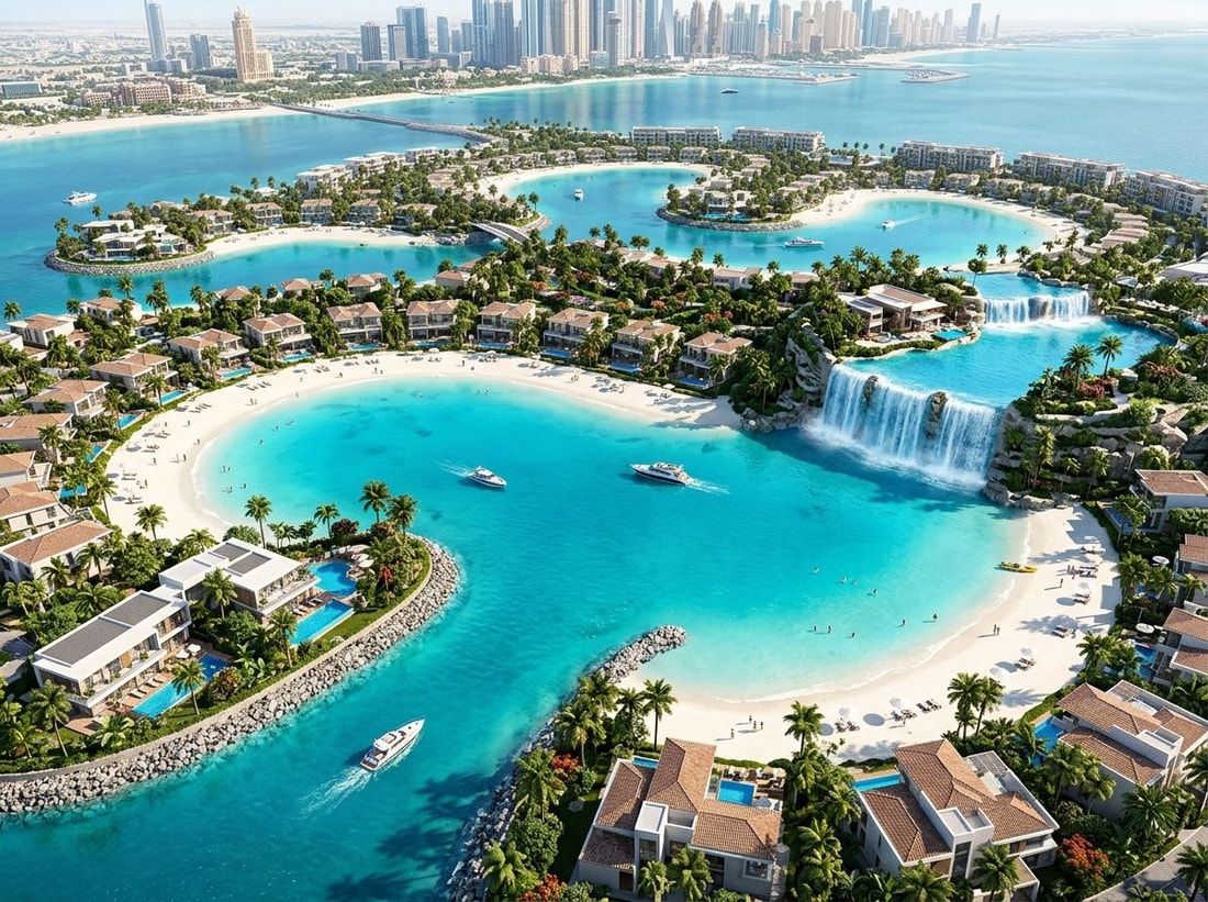 Tropikalne laguny, wodospady i plaże w DAMAC Islands