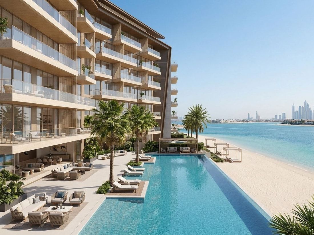 Prywatna plaża, basen i elegancki lounge na Palm Jumeirah