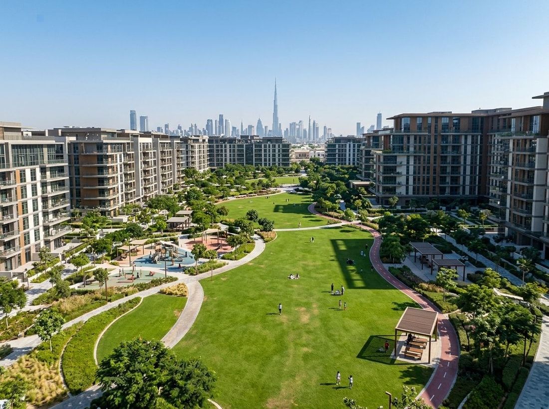 Rozległy park z alejami i strefami dla rodzin w Central Park