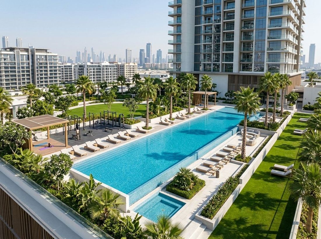 Zielony taras wellness z basenem w Eden by Meraki