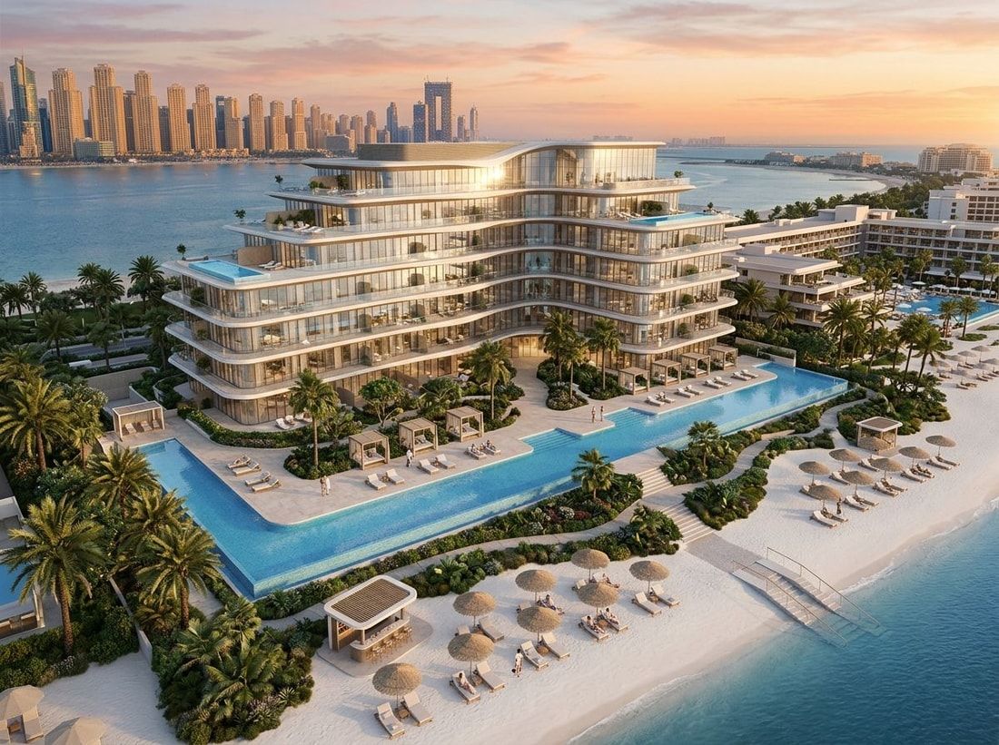 Basen i strefa relaksu przy plaży w Luce na Palm Jumeirah