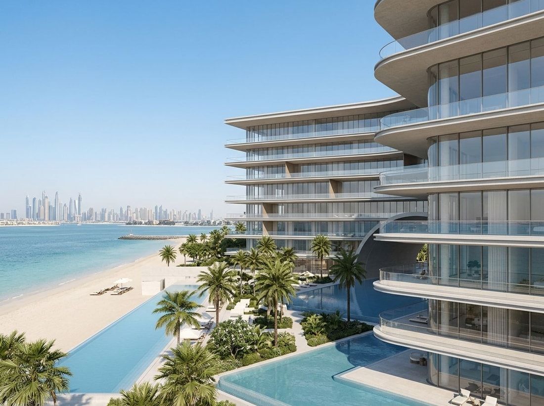 Minimalistyczna fasada Armani Beach Residences na Palm Jumeirah