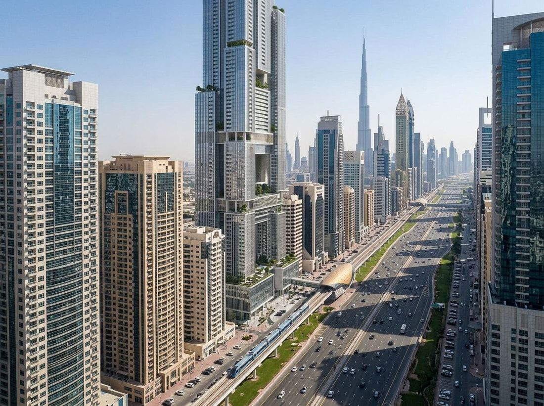 Ultrawysoki wieżowiec Burj Azizi przy Sheikh Zayed Road