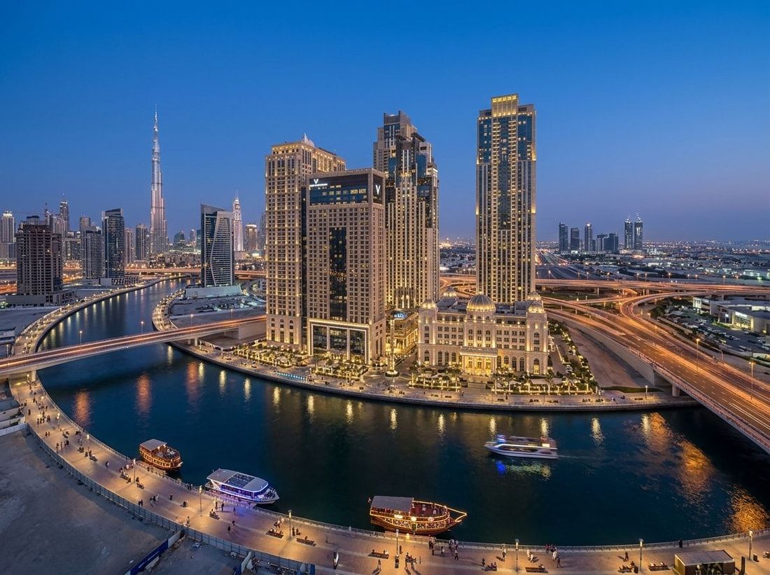 Luksusowe wieże Al Habtoor City nad Dubai Water Canal