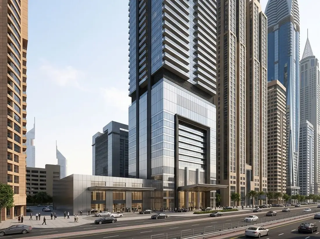 Fasada wieżowca Trump przy Sheikh Zayed Road
