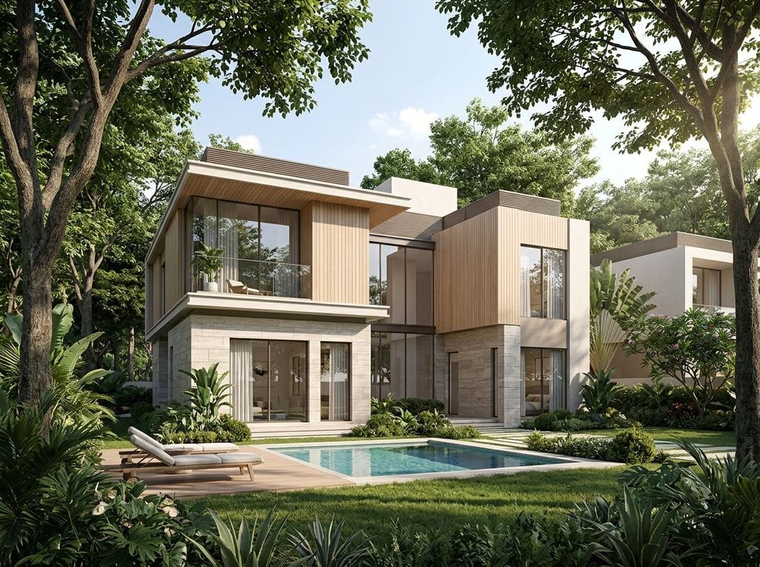 Nowoczesna luksusowa willa wśród drzew w Sobha Reserve