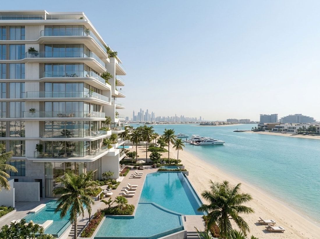Butikowy budynek Luce na Palm Jumeirah przy wodzie