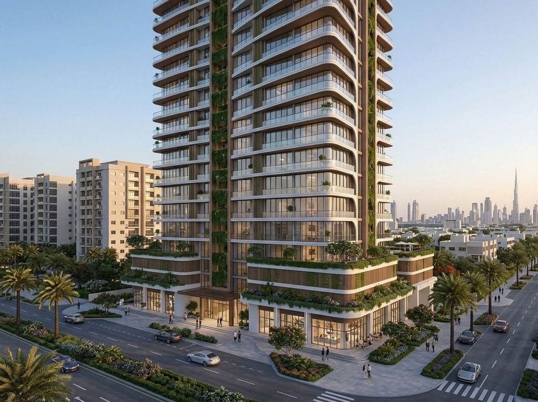 Fasada nowoczesnego apartamentowca Elano w Arjan
