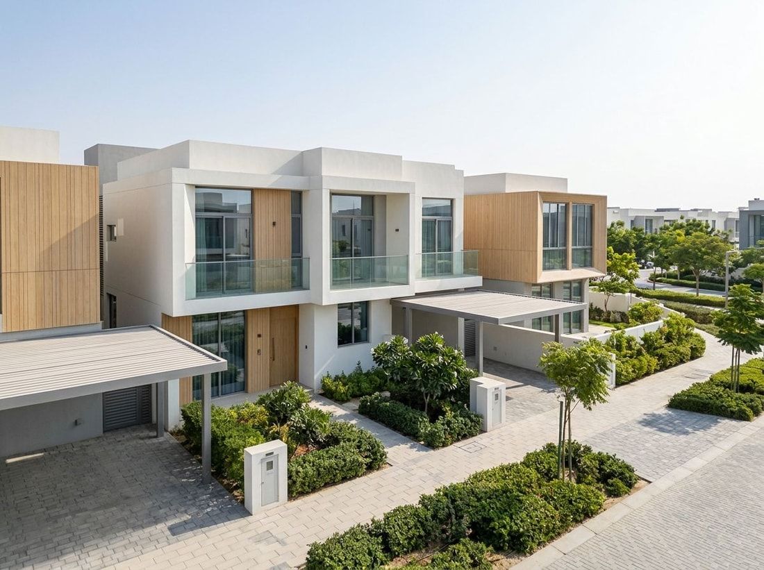 Nowoczesna szeregówka z ogrodem od frontu w Gardenia Townhomes