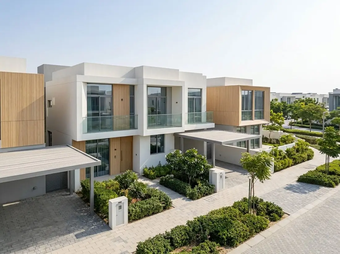 Nowoczesna szeregówka z ogrodem od frontu w Gardenia Townhomes