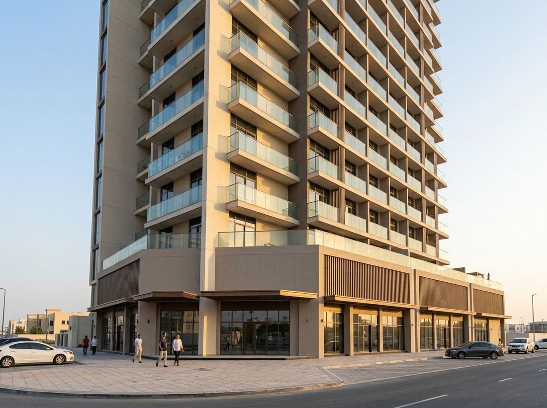 Fasada nowoczesnego budynku AG Square w Dubailand