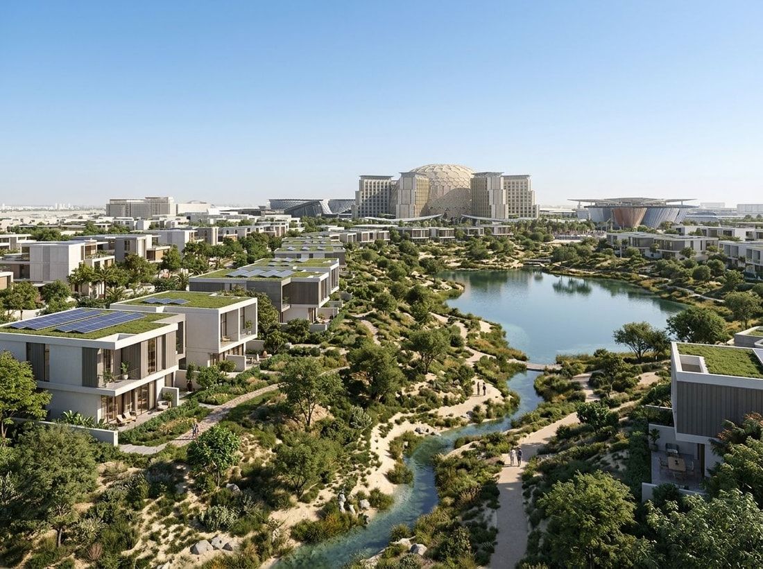 Ekologiczne wille nad jeziorem i wadi w Expo Valley
