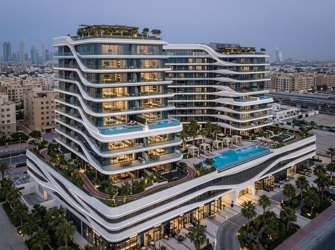 Fasada drugiej fazy Trussardi Residences w Al Furjan