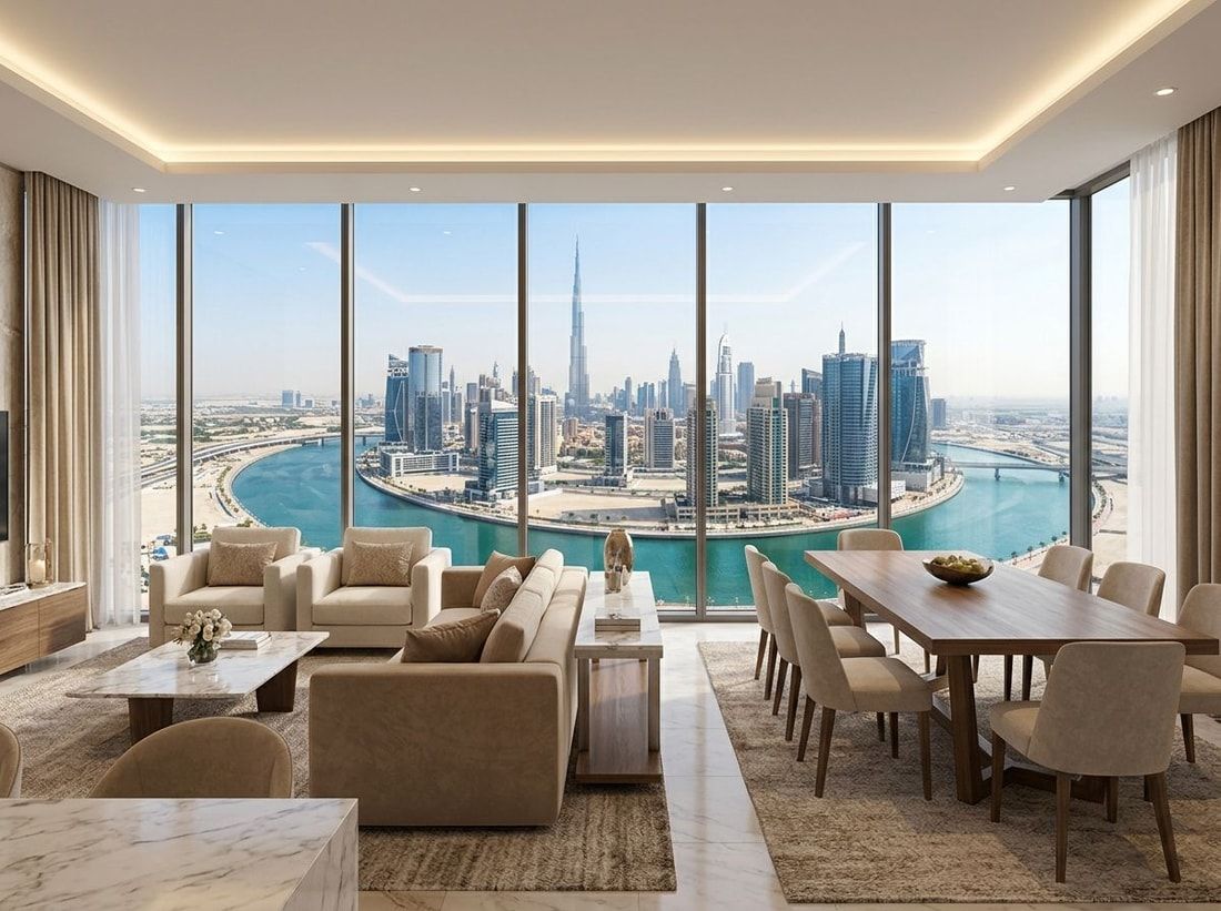 Apartament z panoramą Dubai Water Canal w Noora Tower