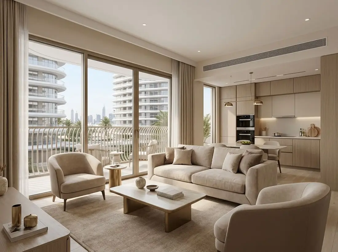 Umeblowane kompaktowe wnętrze apartamentu Trussardi