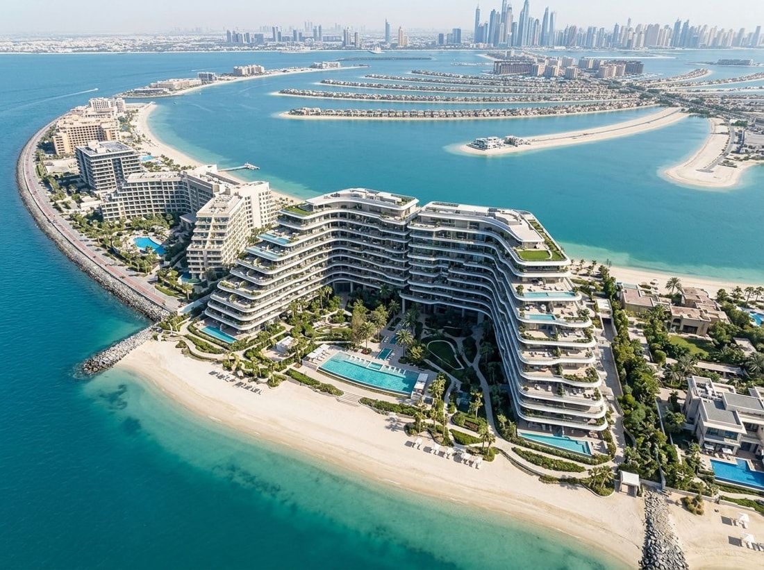 Lotniczy plan rezydencji Orla na crescent Palm Jumeirah