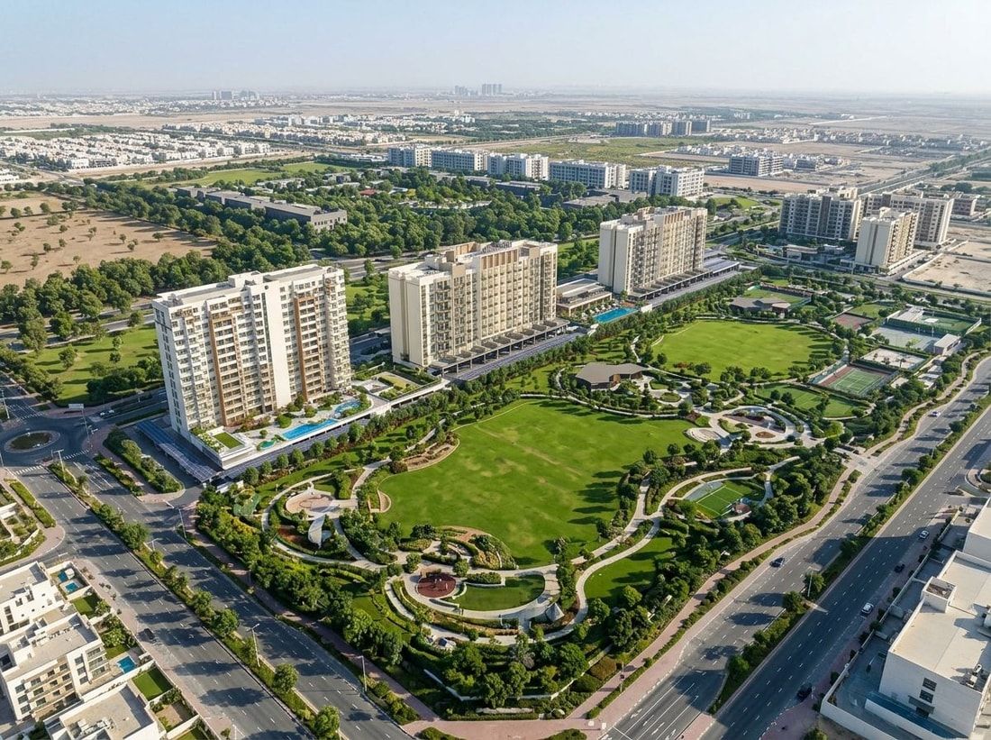 Lotniczy plan The Haven Residences przy parku Majan